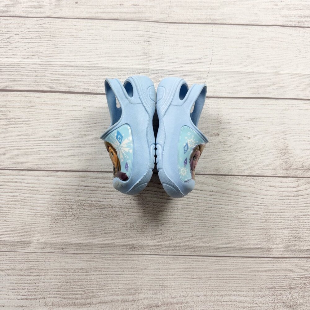 Disney Frozen Toddler Girl Slip On Shoes Light Blue Anna Elsa Clogs 9-10 - Picture 2 of 4